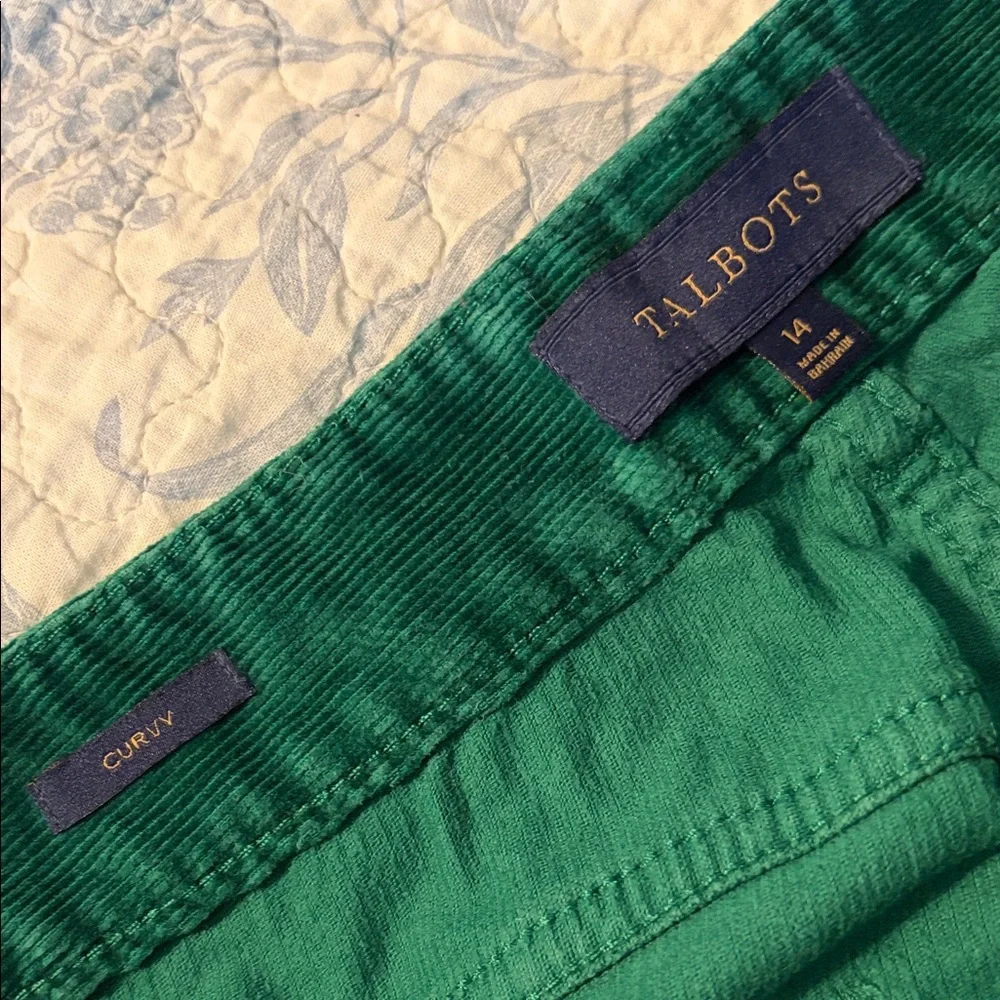 Talbots Green Corduroy Pants - Picture 2 of 5
